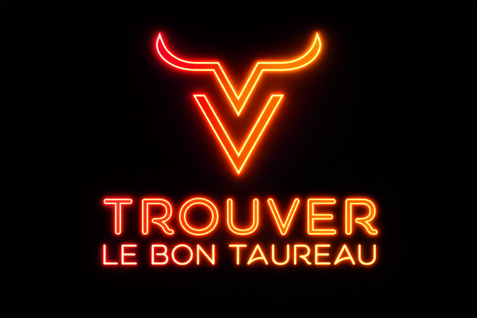 Logo Trouver le bon taureau neon